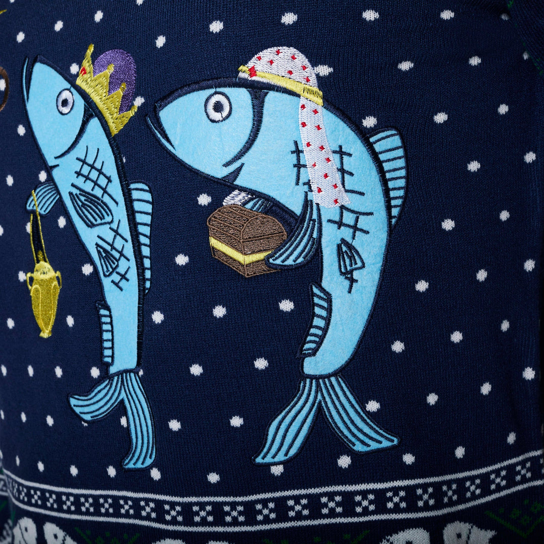 De Tre Vise Fisk Julesweater Herre