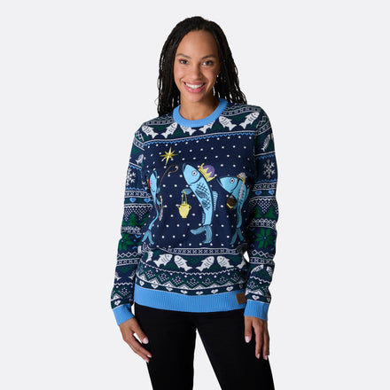 De Tre Vise Fisk Julesweater Dame