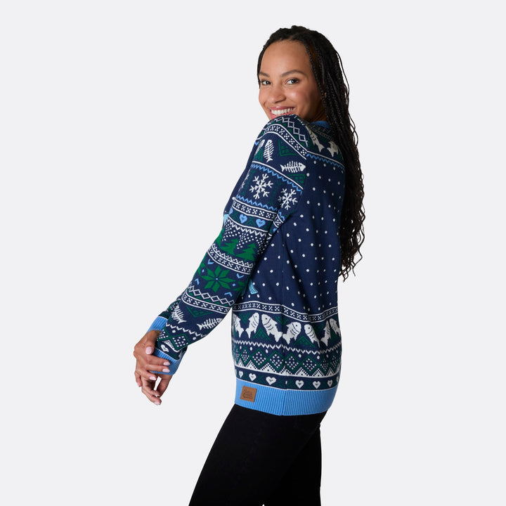 De Tre Vise Fisk Julesweater Dame