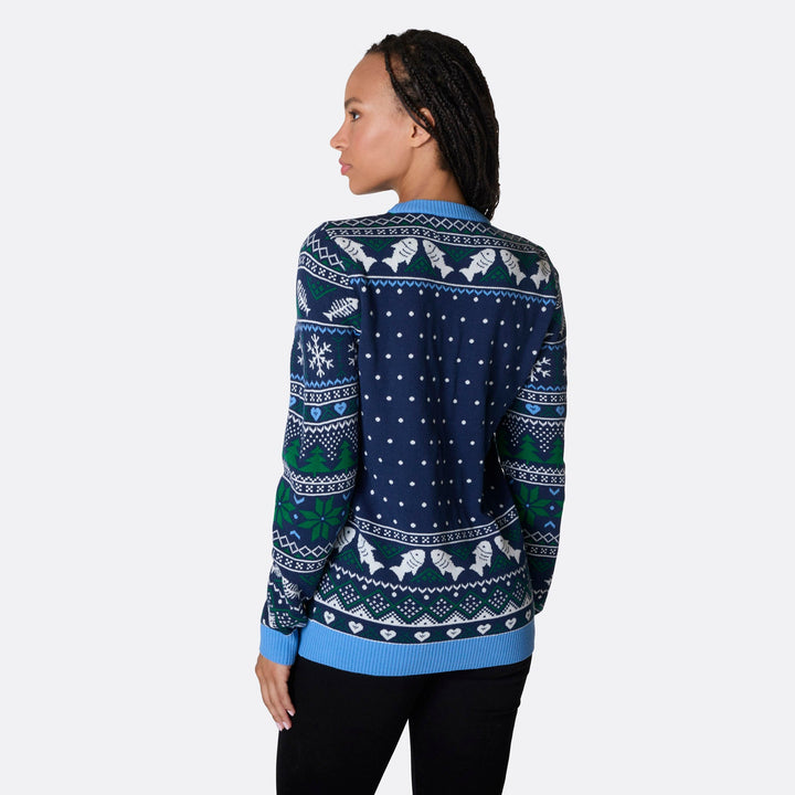 De Tre Vise Fisk Julesweater Dame