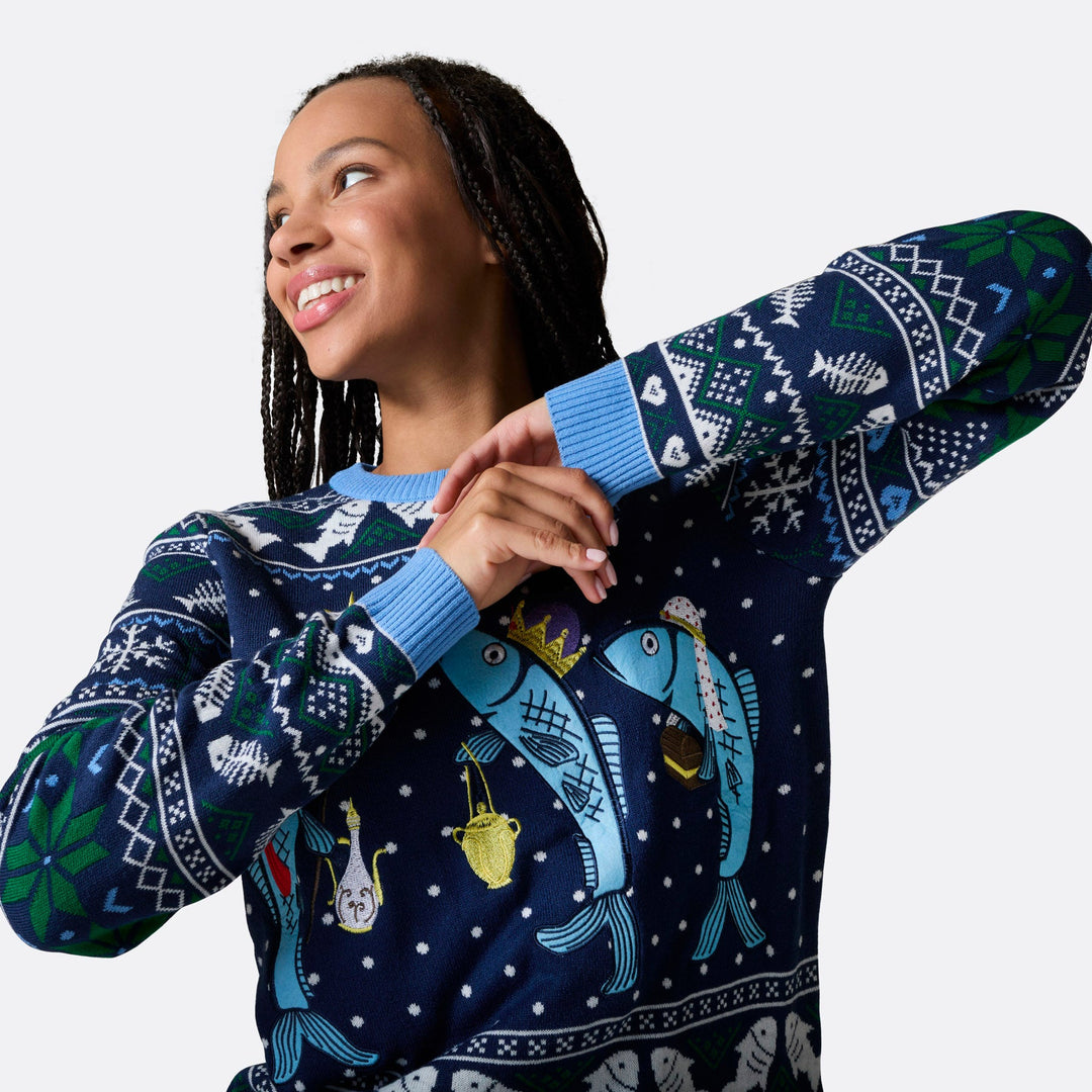 De Tre Vise Fisk Julesweater Dame
