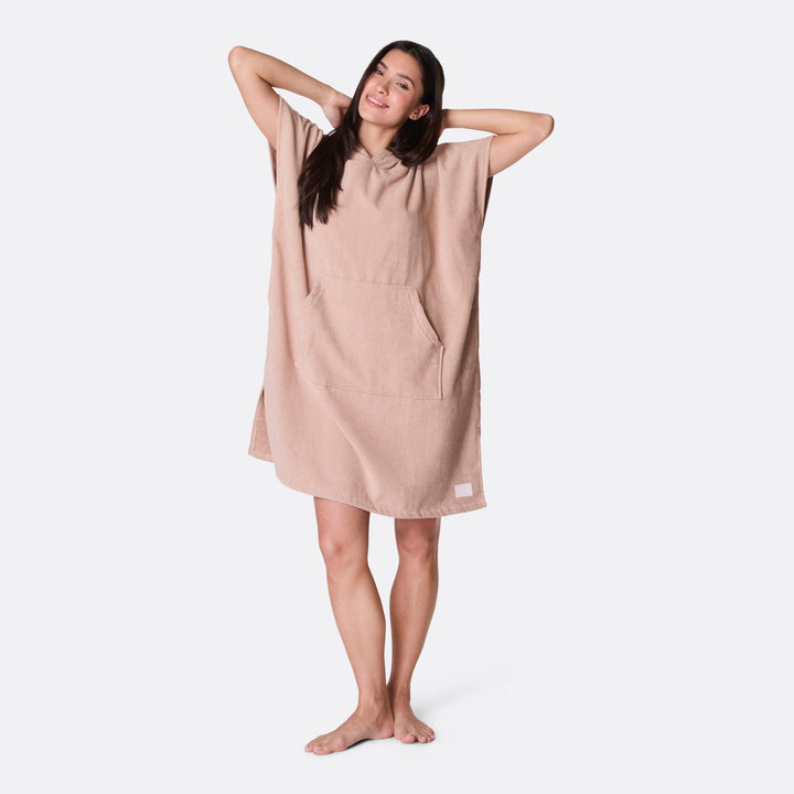 Beige Badeponcho