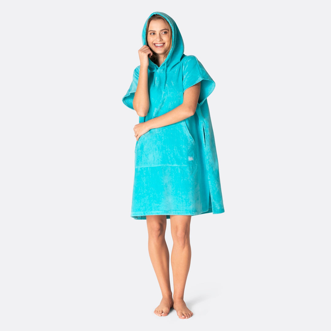 Koralblå Badeponcho