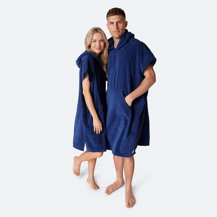 Marineblå Badeponcho