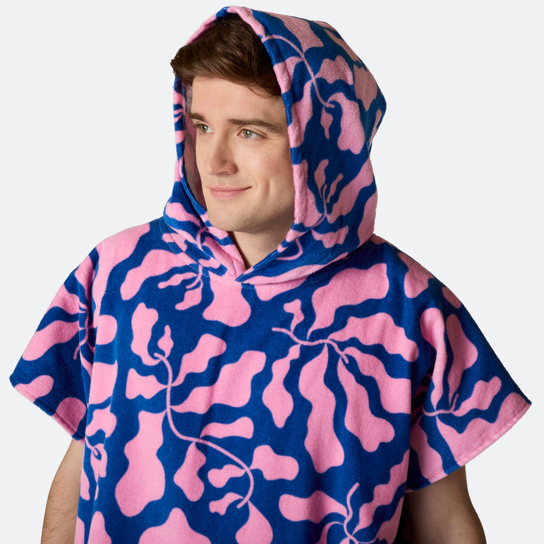 Mønstret Blå Badeponcho