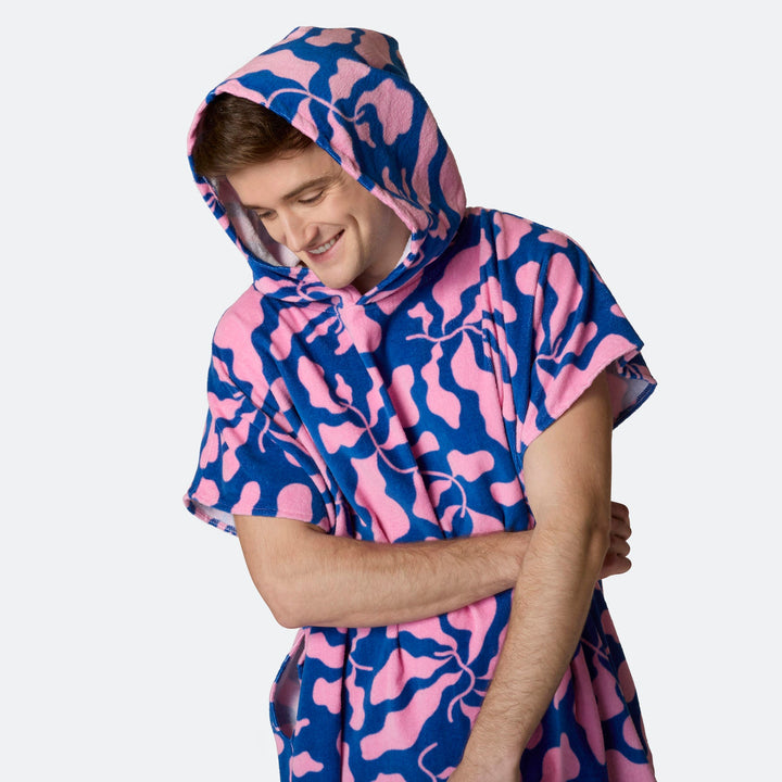 Mønstret Blå Badeponcho