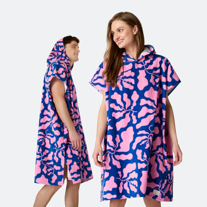 Mønstret Blå Badeponcho