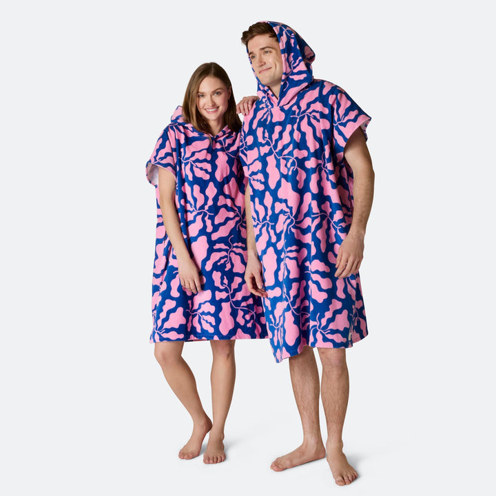 Mønstret Blå Badeponcho