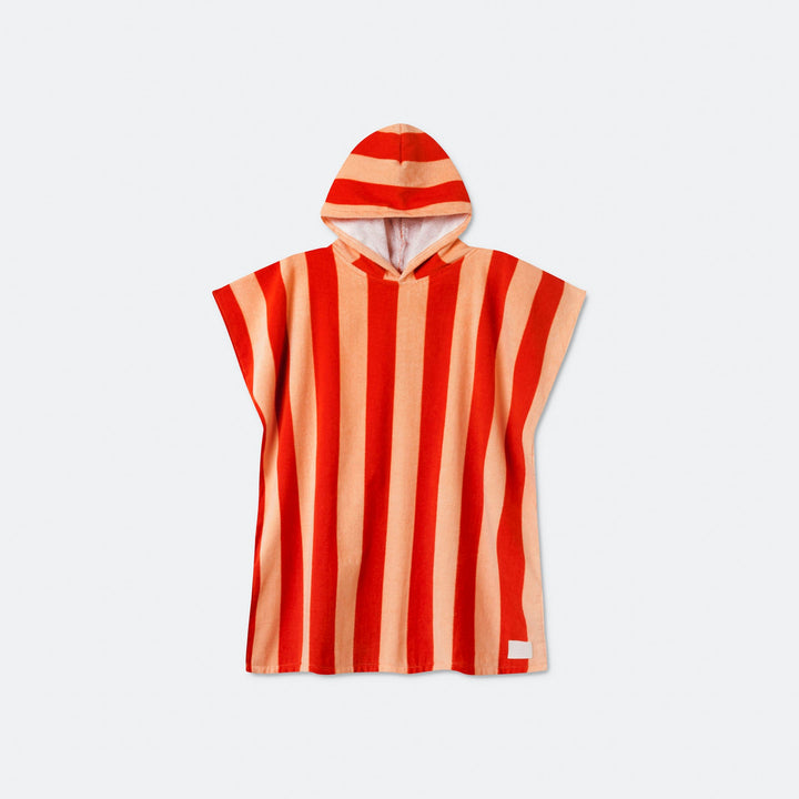 Stribet Rød Badeponcho Børn