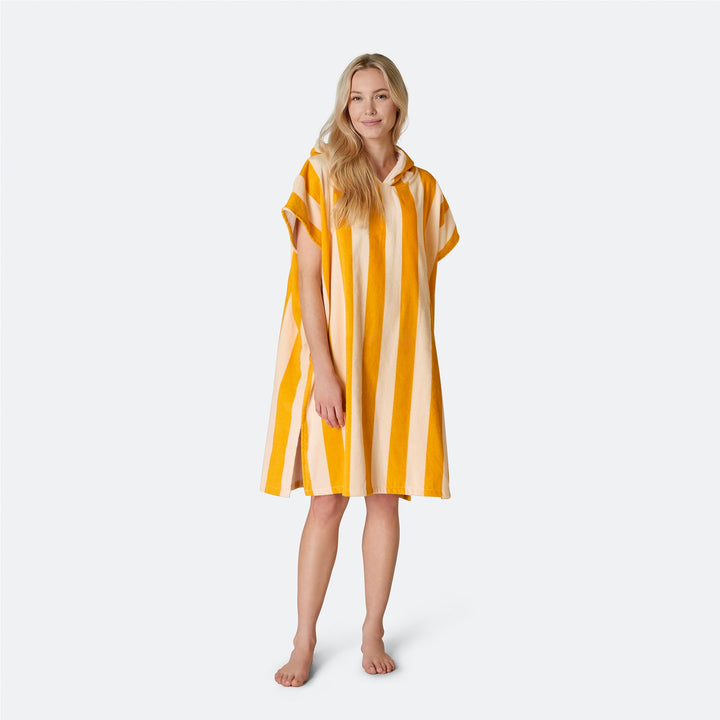 Stribet Gul Badeponcho