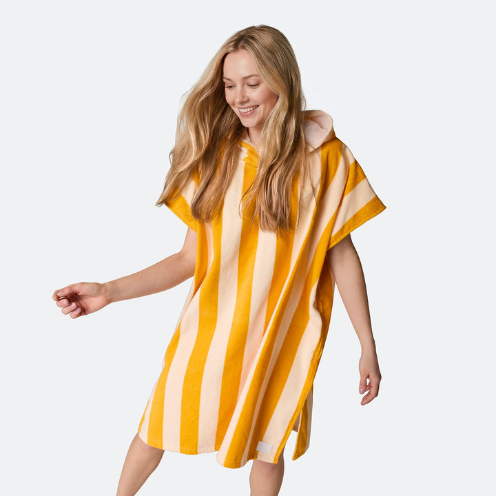 Stribet Gul Badeponcho