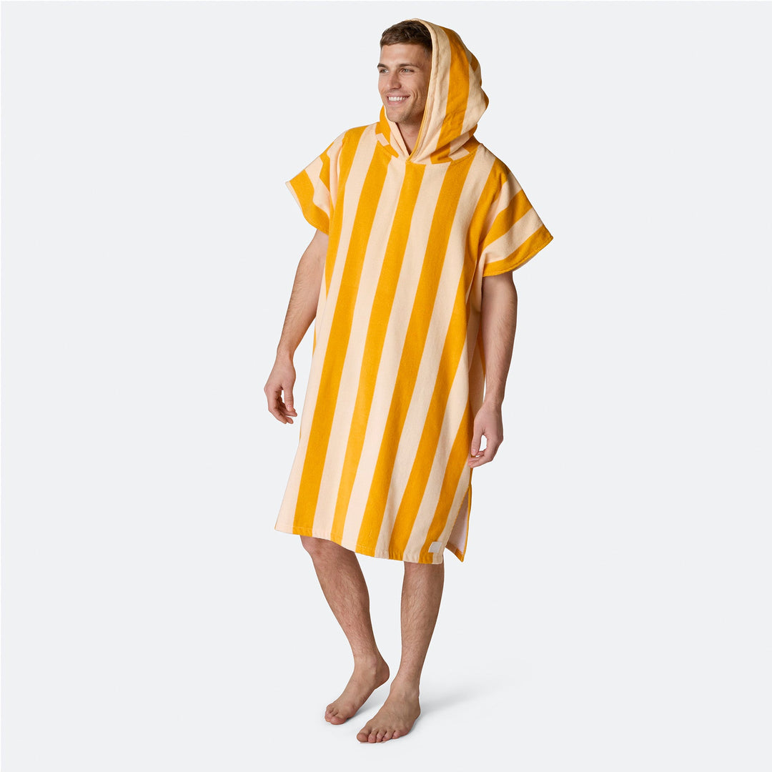 Stribet Gul Badeponcho