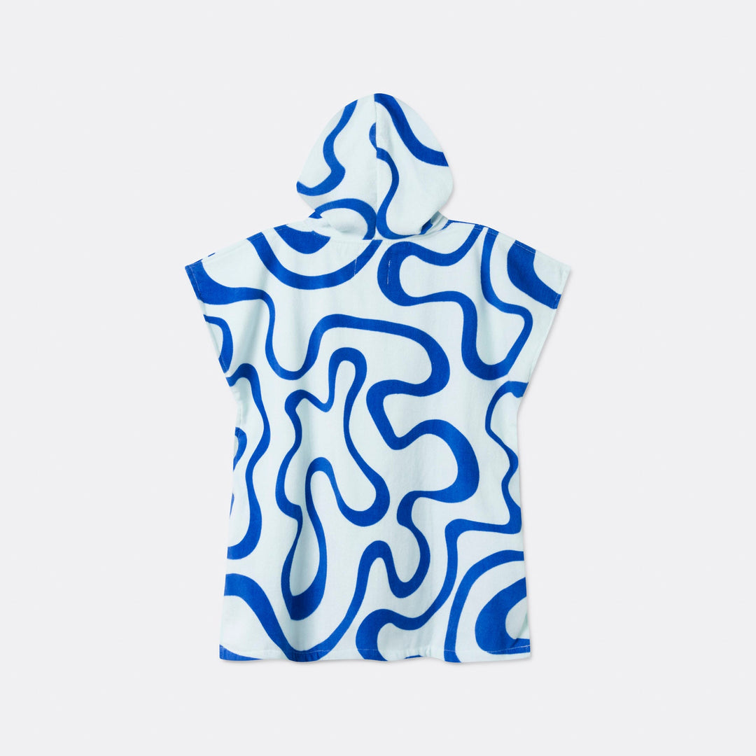 Blå Wavy Badeponcho Barn