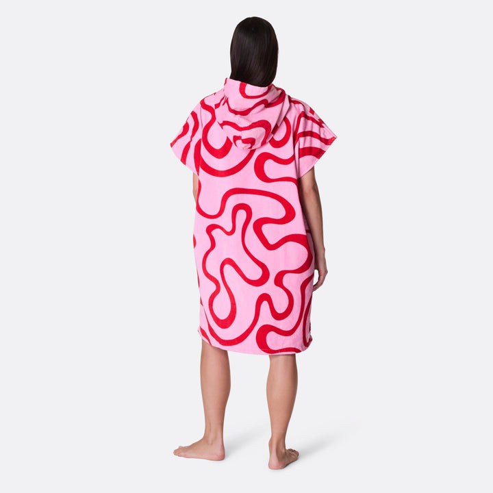 Lyserød Wavy Badeponcho