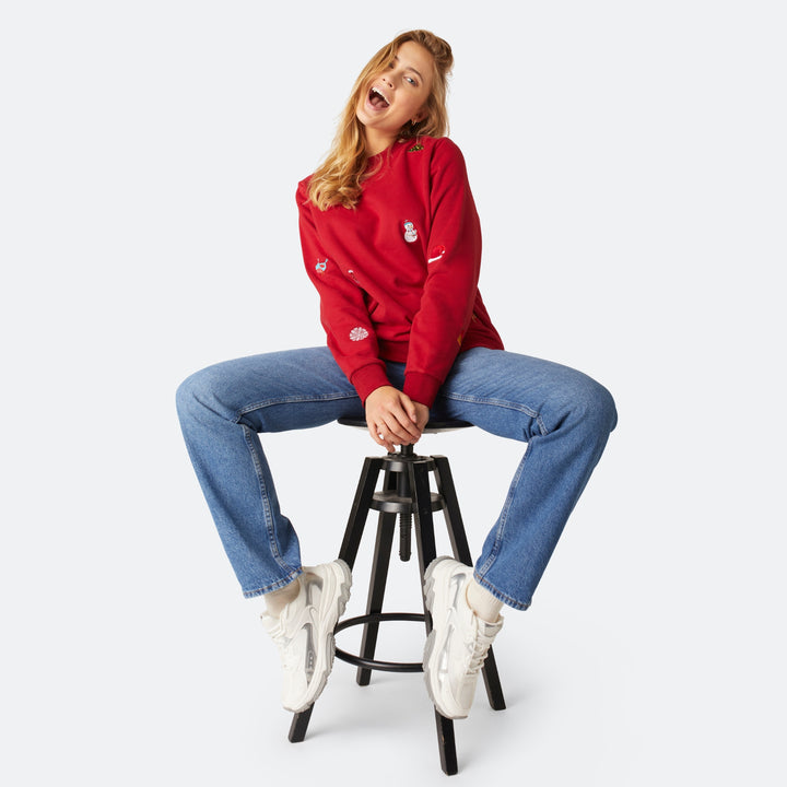 Rød Julesweatshirt Dame