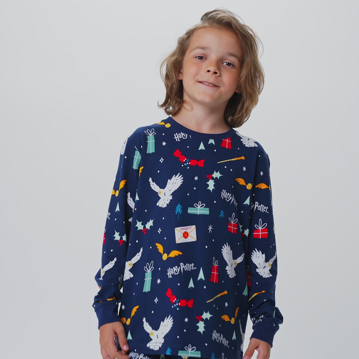 Blå Harry Potter Pyjamas Børn