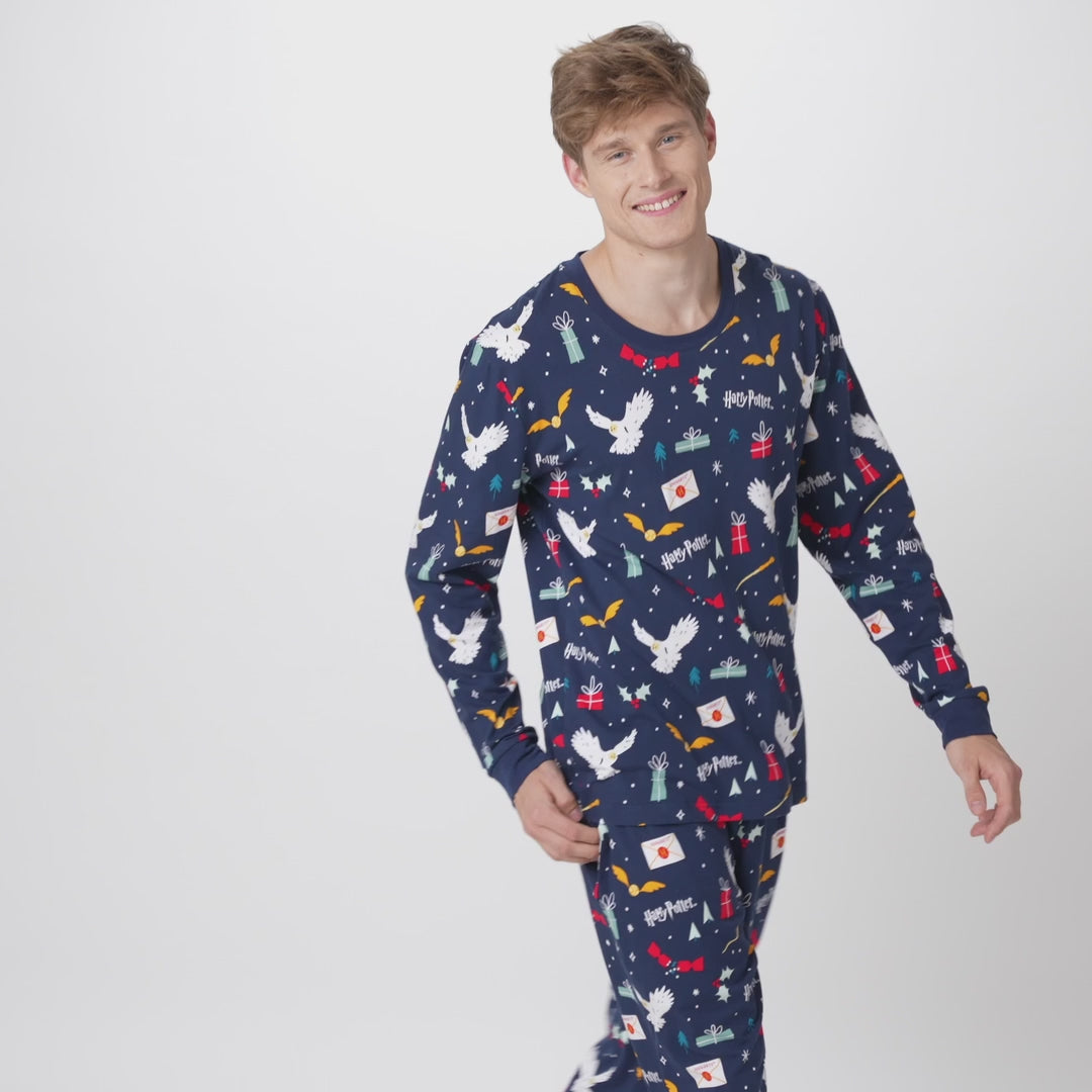 Blå Harry Potter Pyjamas Herre