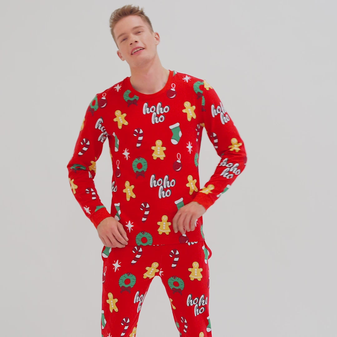 Hohoho Rød Julepyjamas Herre