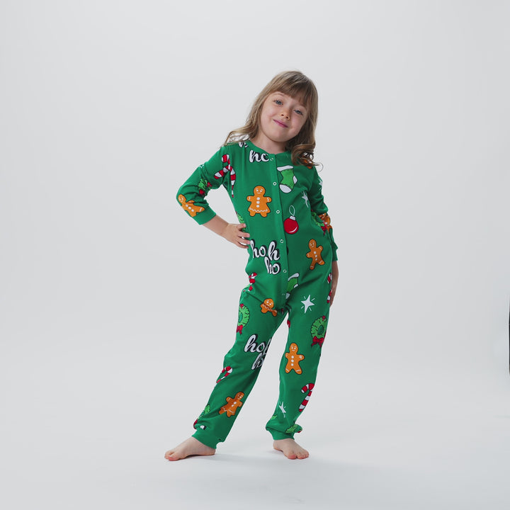 Grøn Hohoho Overall Julepyjamas Børn