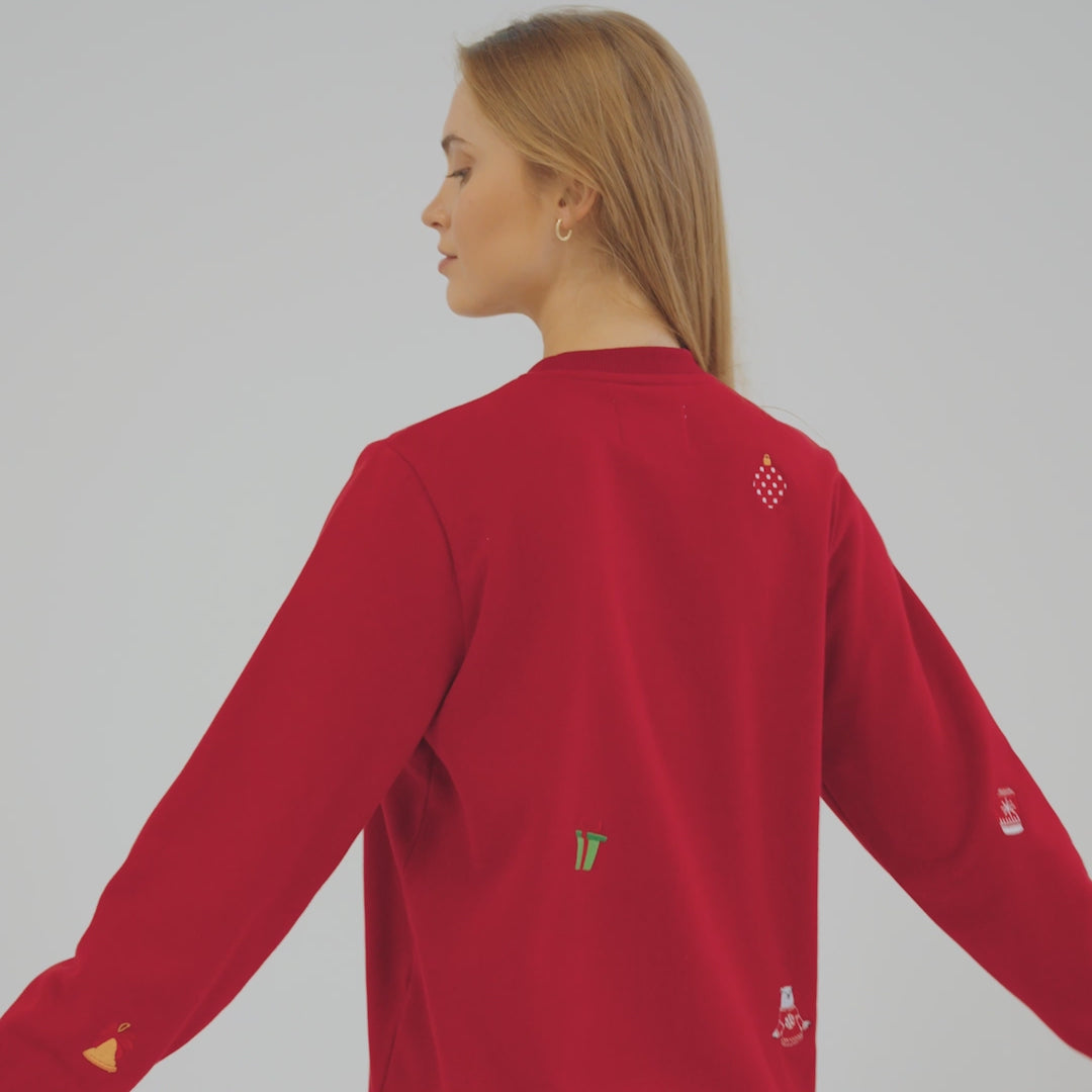 Rød Julesweatshirt Dame