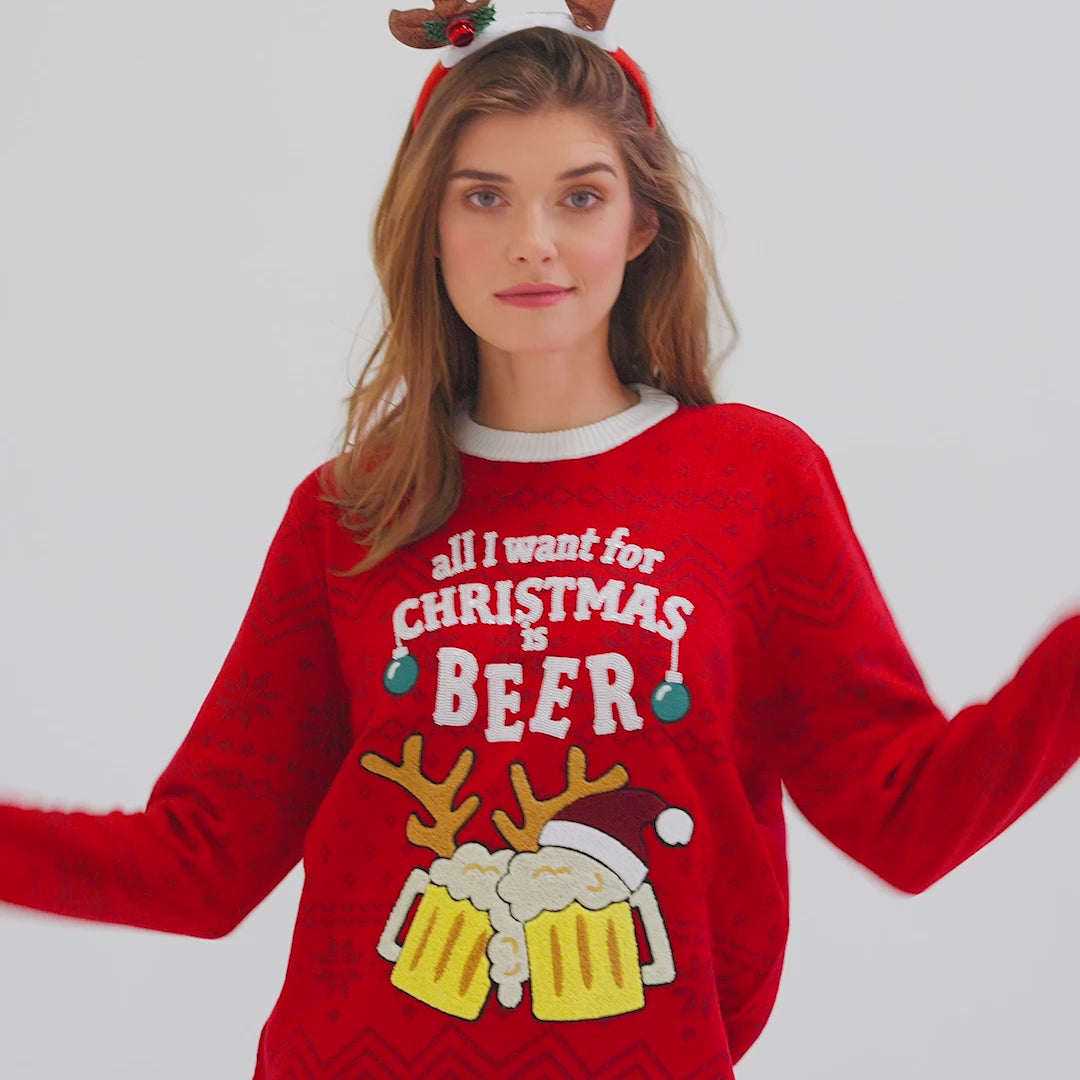 Beer Julesweater Dame