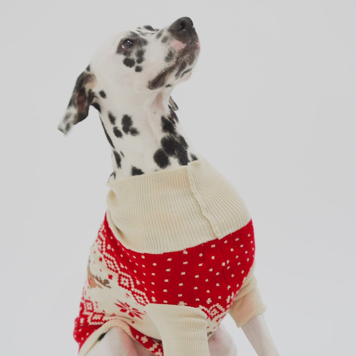 Retro Rensdyr Julesweater til hunde