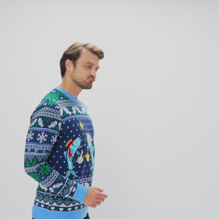 De Tre Vise Fisk Julesweater Herre