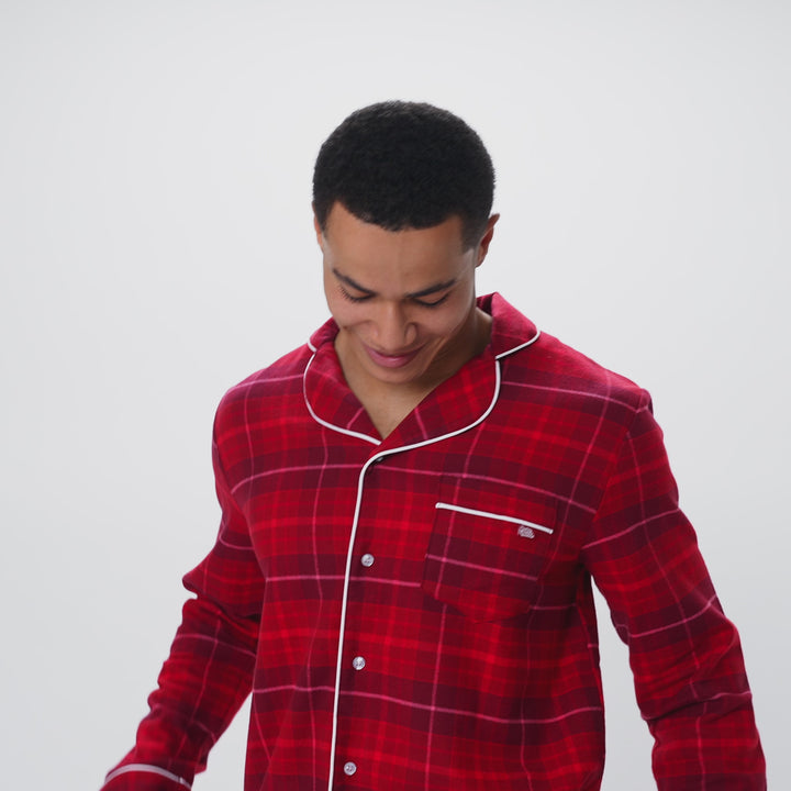 Rød Flannel Julepyjamas Herre