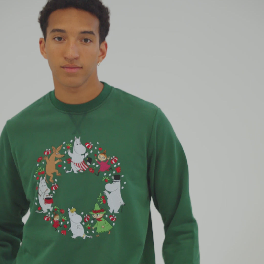 Grøn Mumi Julesweatshirt Herre