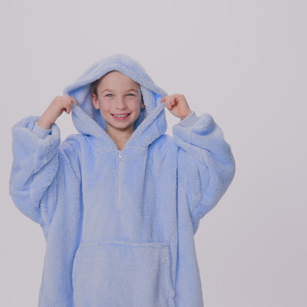 Blå Teddy HappyHoodie Børn