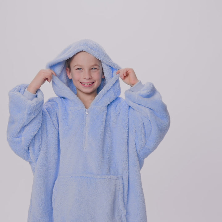 Blå Teddy HappyHoodie Børn