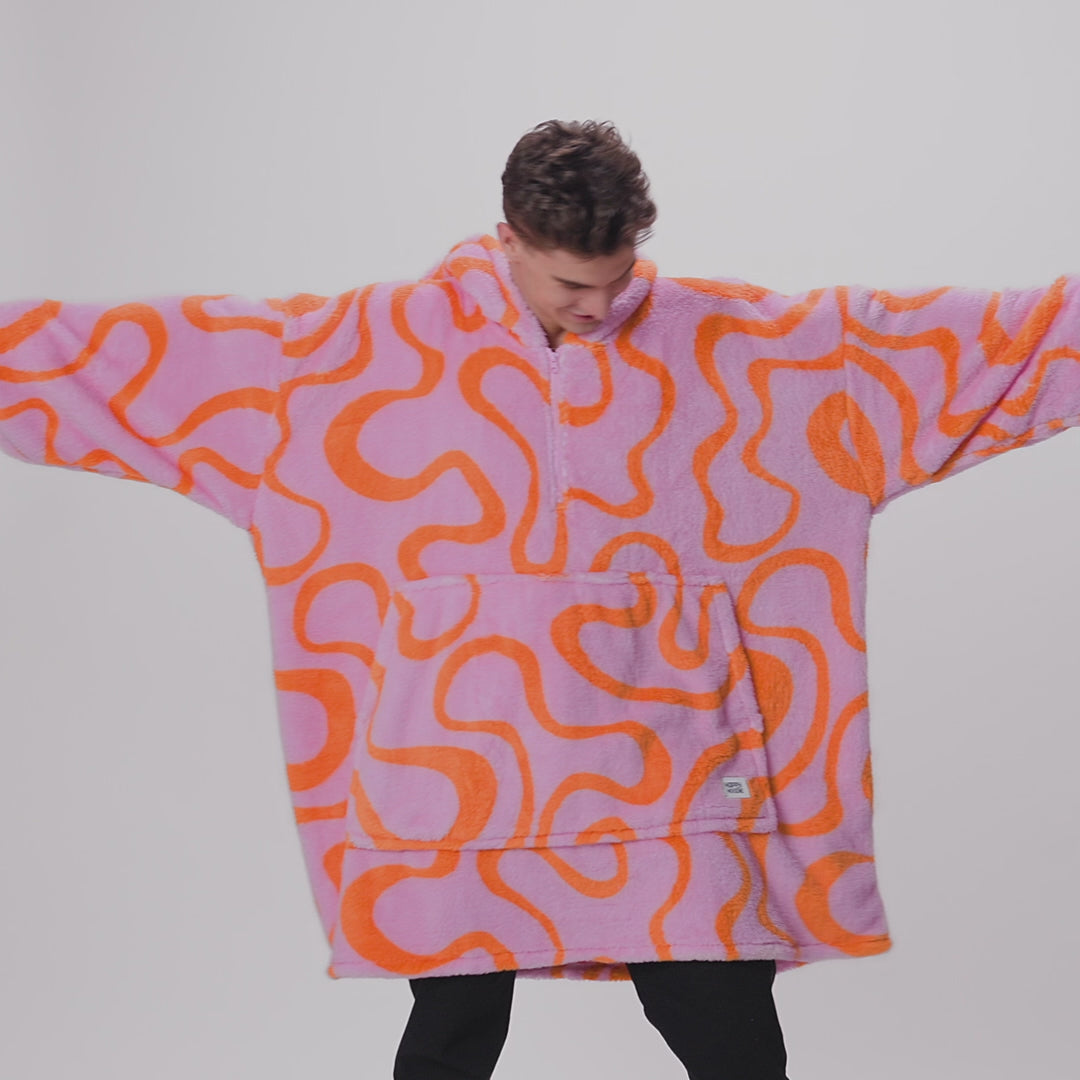 Lyserød Wavy Teddy HappyHoodie