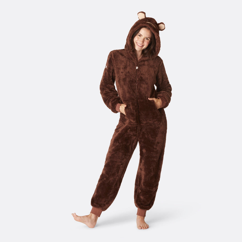 Brun Bamsebjørn Onesie Dame