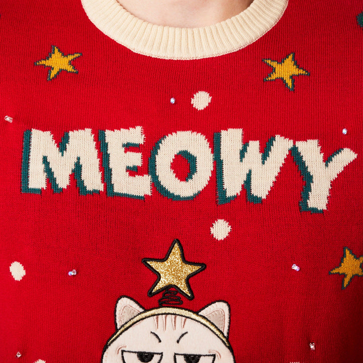 Meowy Christmas Julesweater Herre