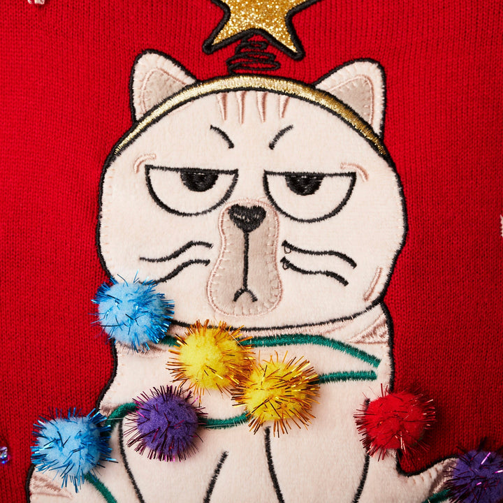 Meowy Christmas Julesweater Herre