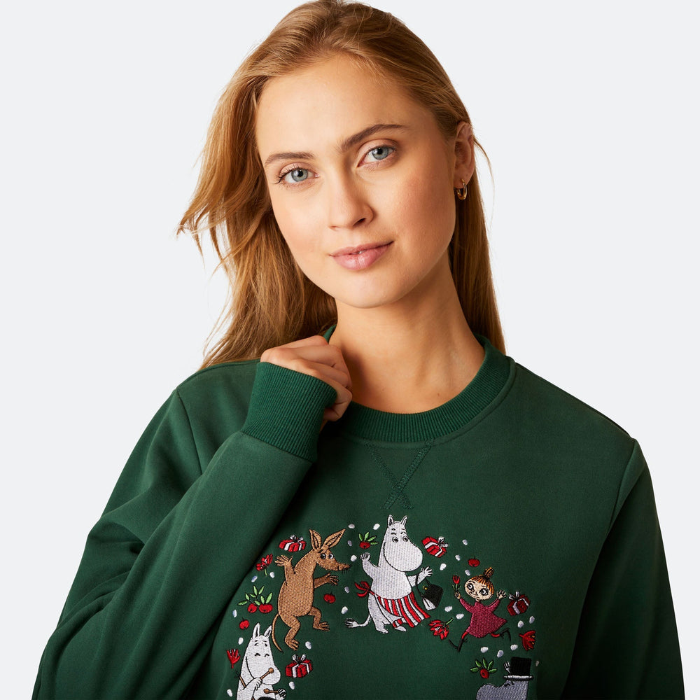 Grøn Mumi Julesweatshirt Dame