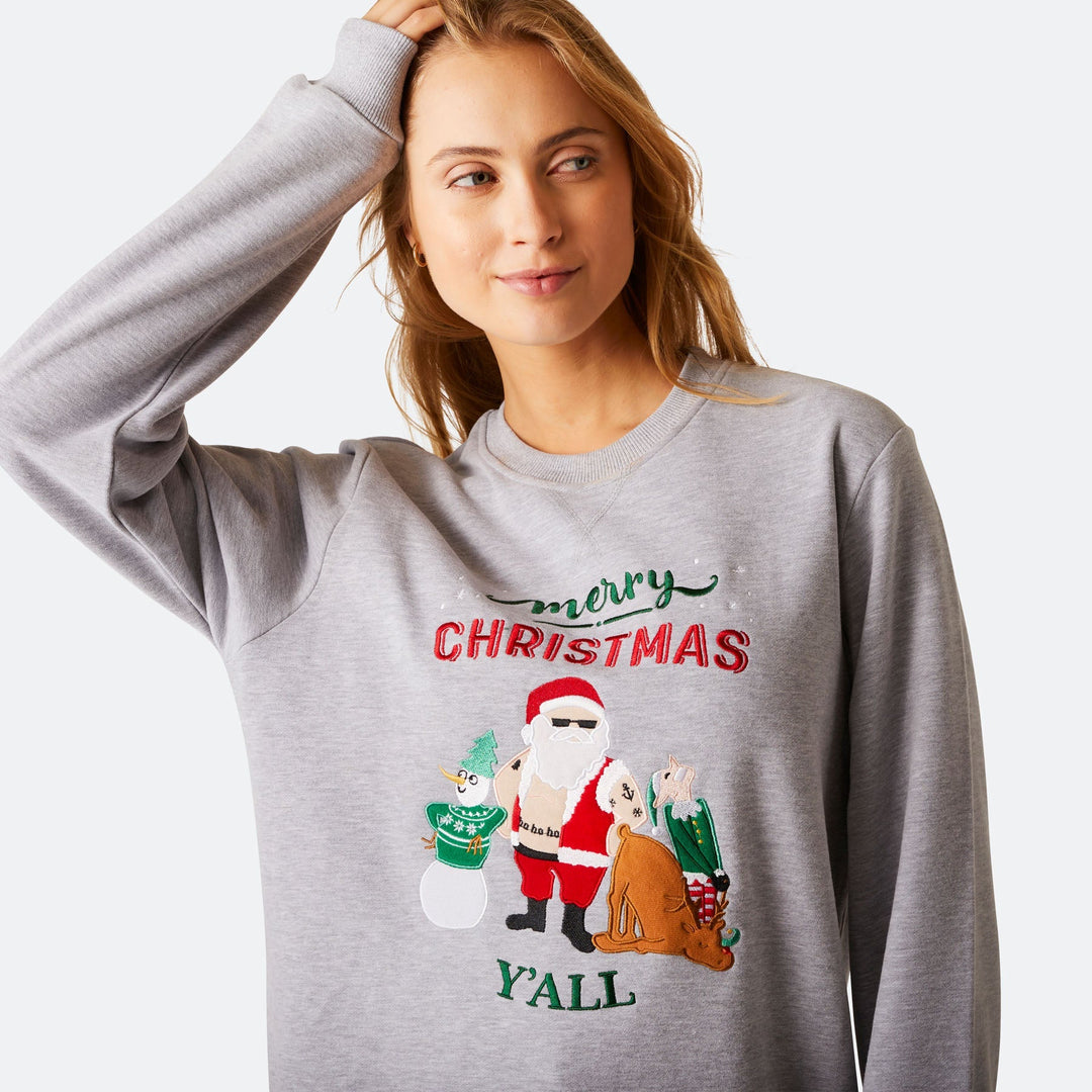 Merry Christmas Y'all Julesweatshirt Dame