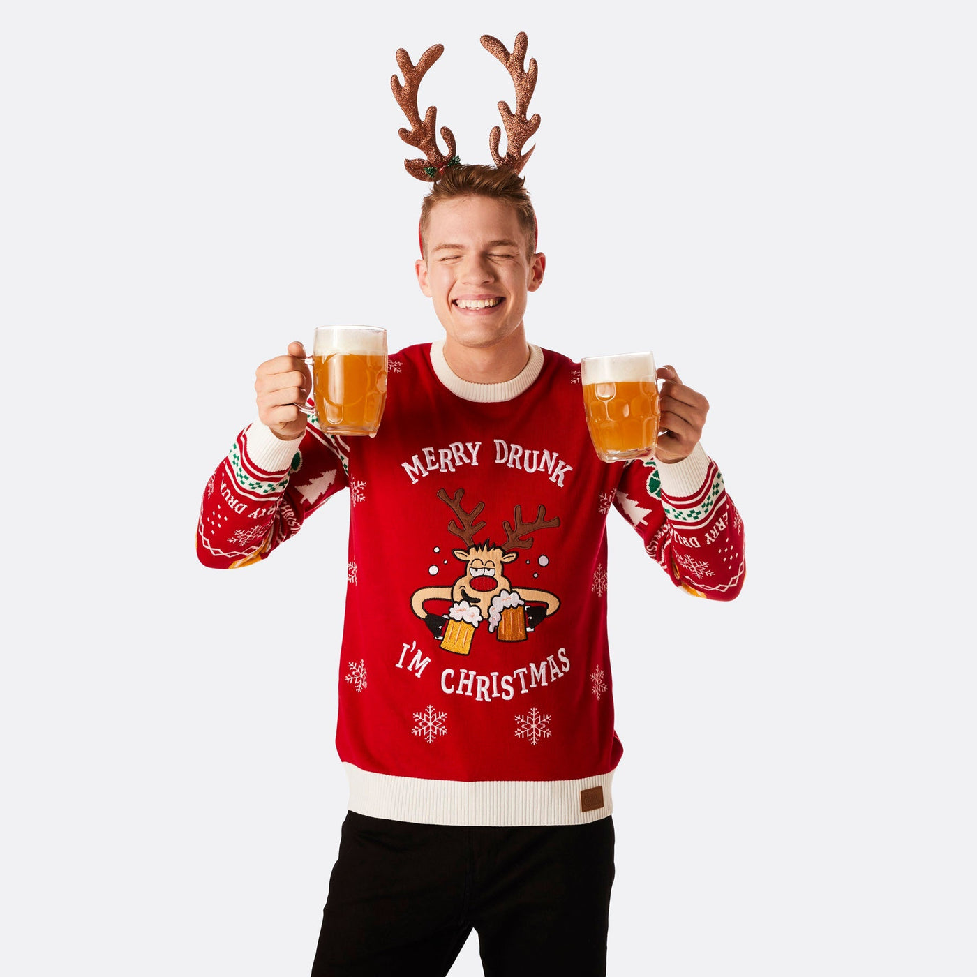 Merry Drunk Julesweater Herre