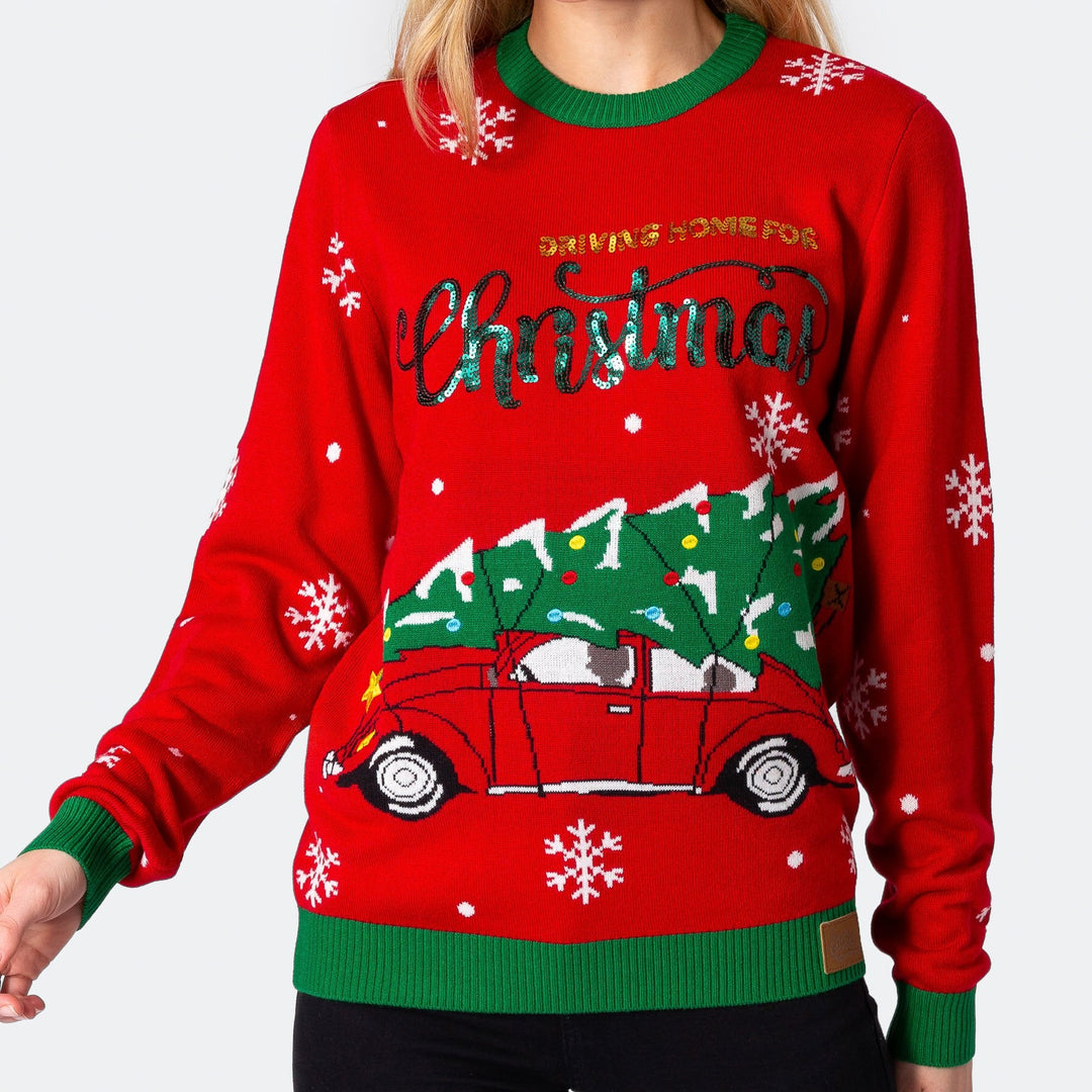 Driving Home For Christmas Julesweater Dame