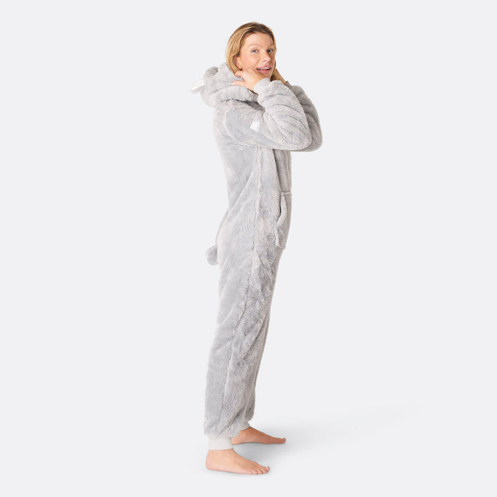 Grå Bamsebjørn Onesie Dame