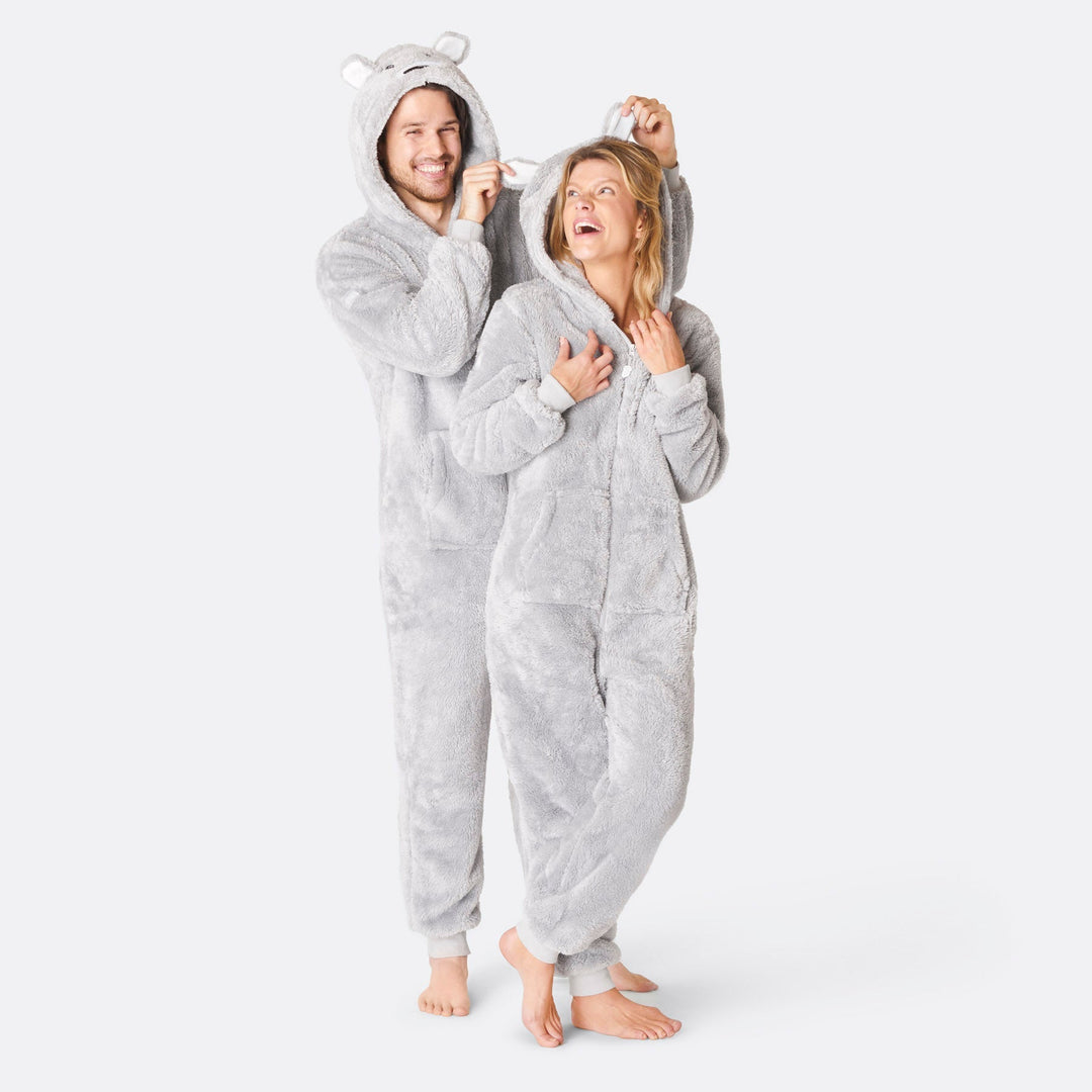 Grå Bamsebjørn Onesie Dame