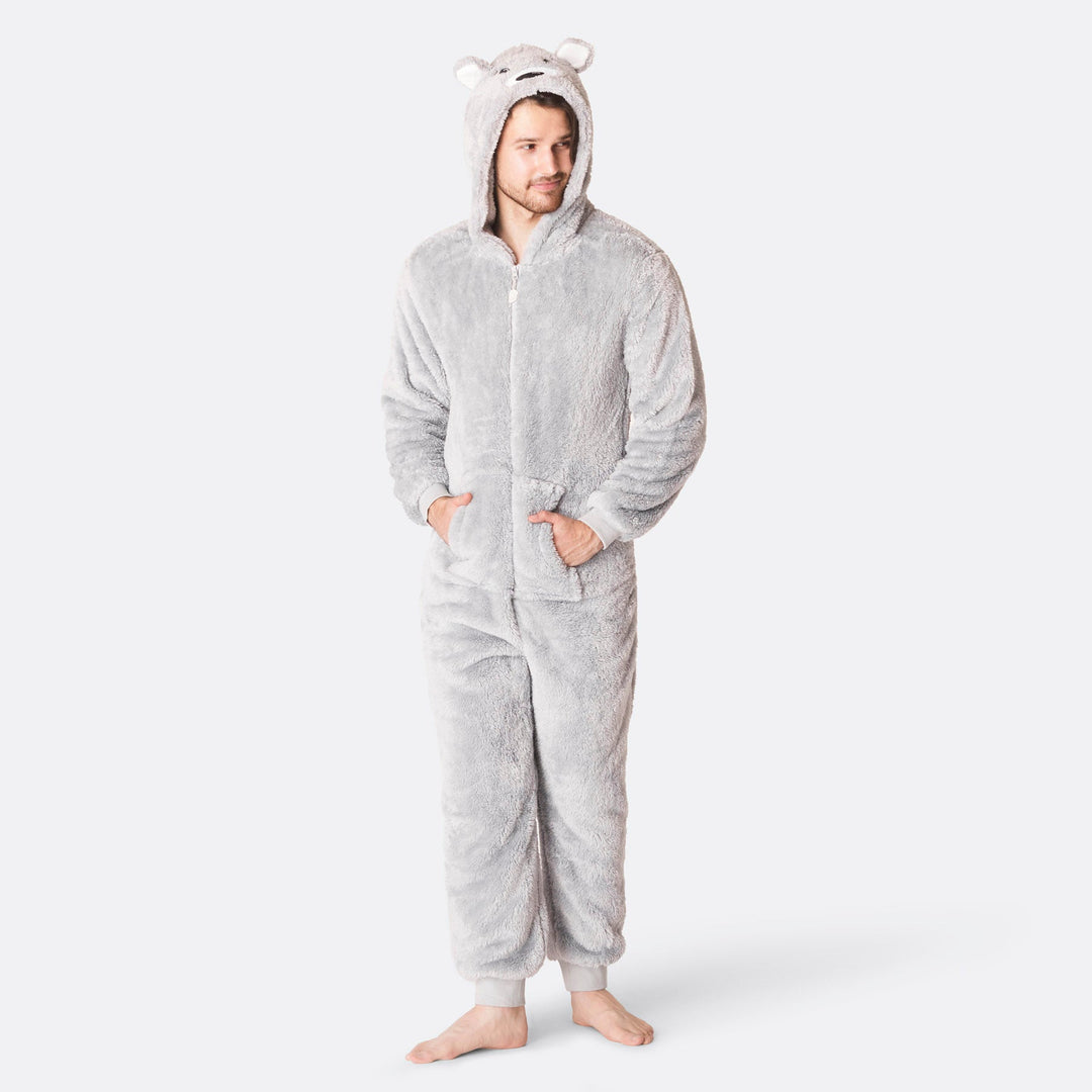 Grå Bamsebjørn Onesie Herre