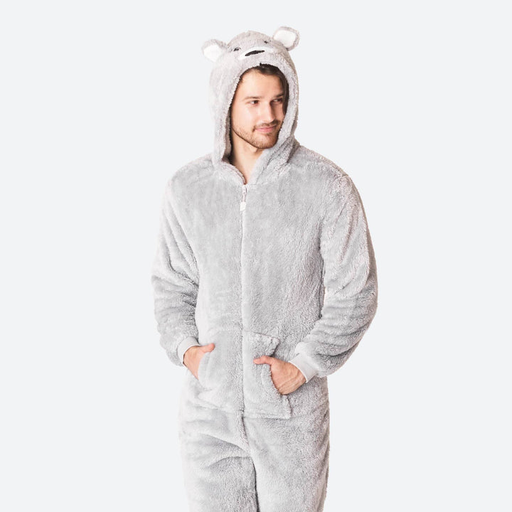 Grå Bamsebjørn Onesie Herre