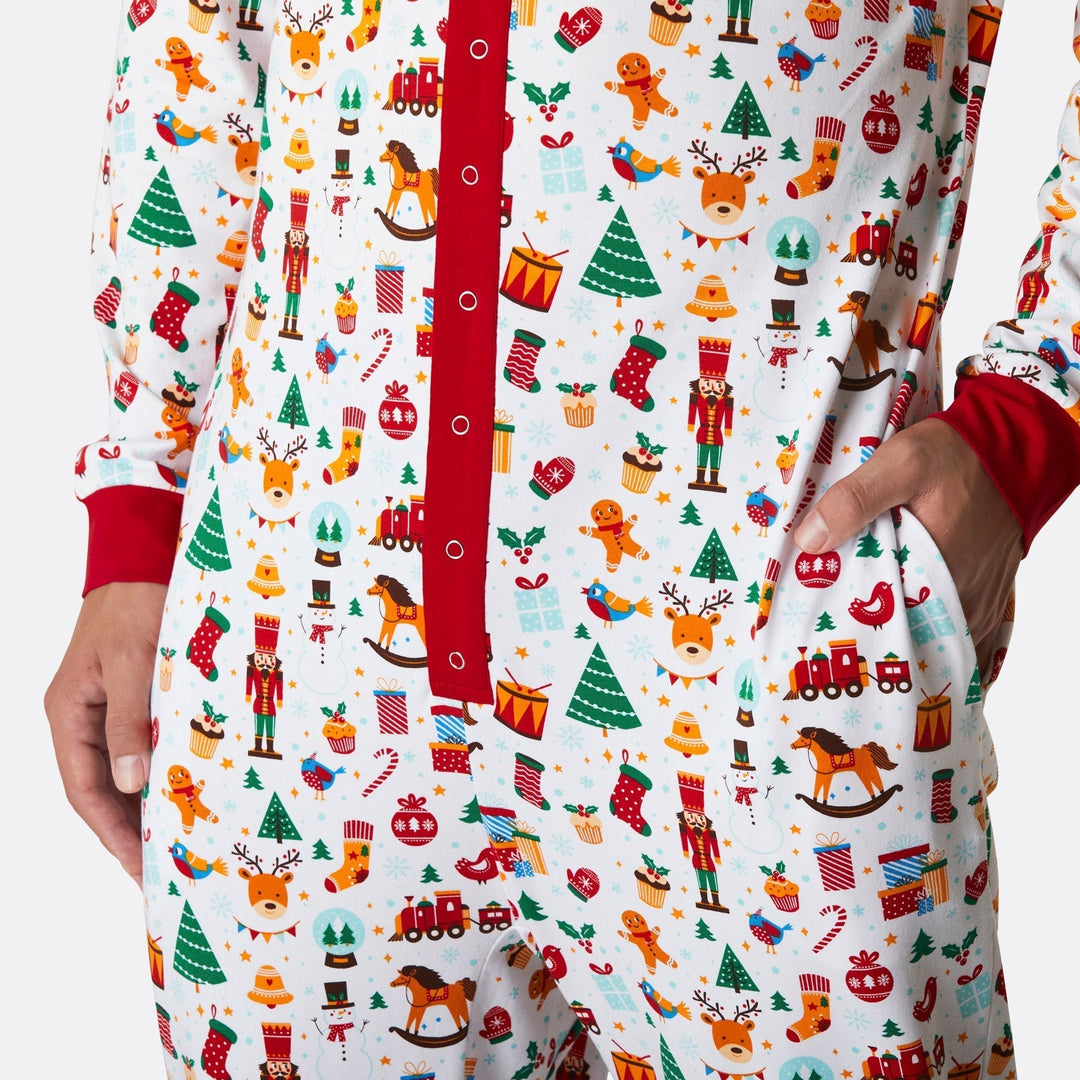 Juledrøm Hvid Heldragt Julepyjamas Herre