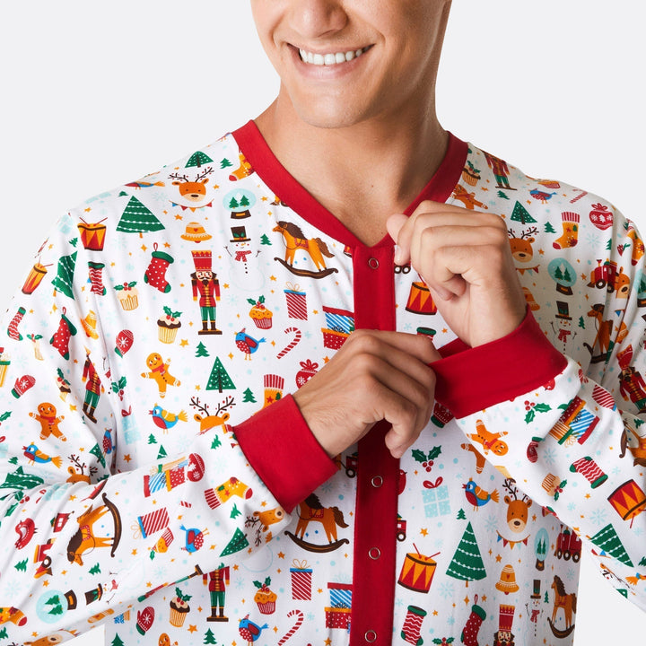 Juledrøm Hvid Heldragt Julepyjamas Herre
