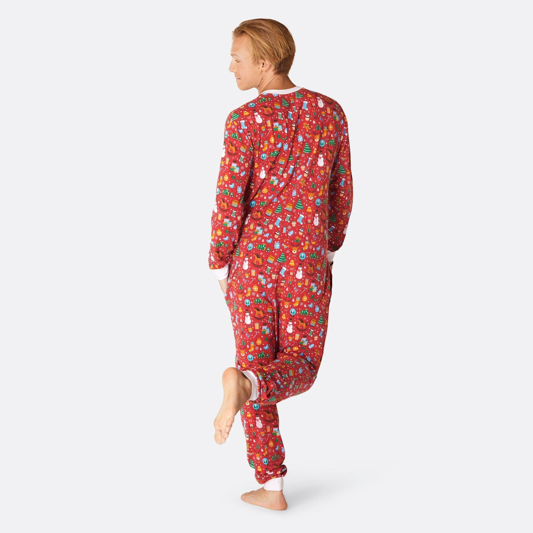 Juledrøm Rød Heldragt Julepyjamas Herre