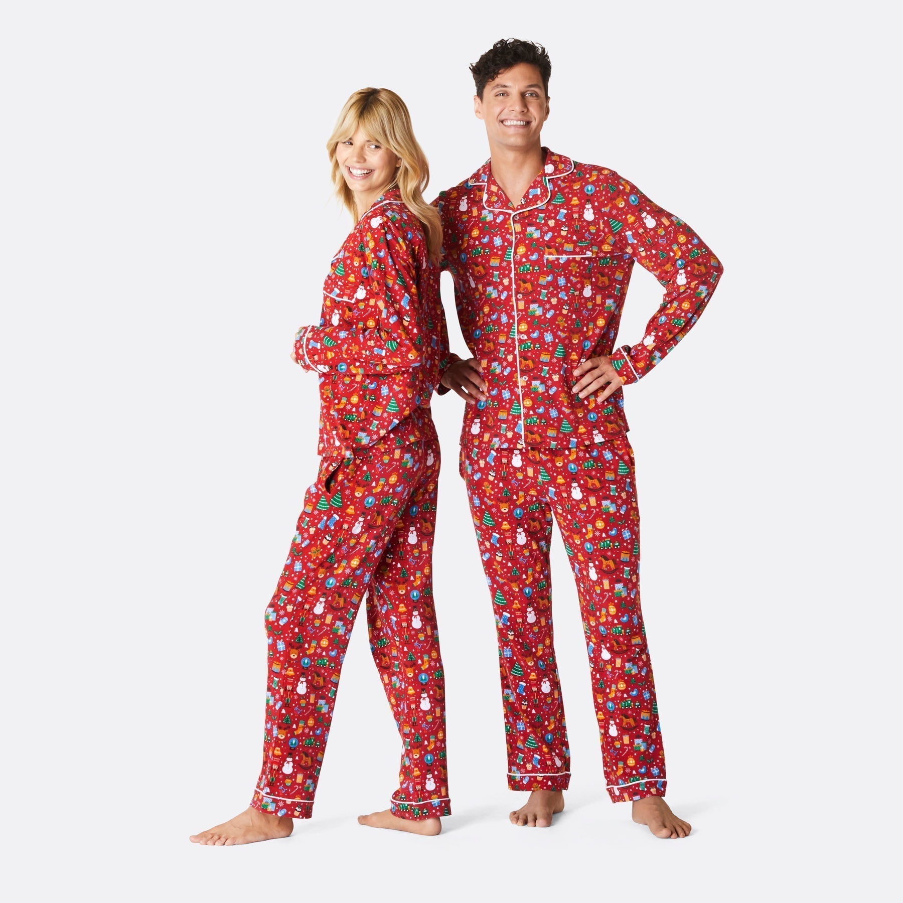 Juledrøm Rød Klassisk Julepyjamas Dame – SillySanta.dk
