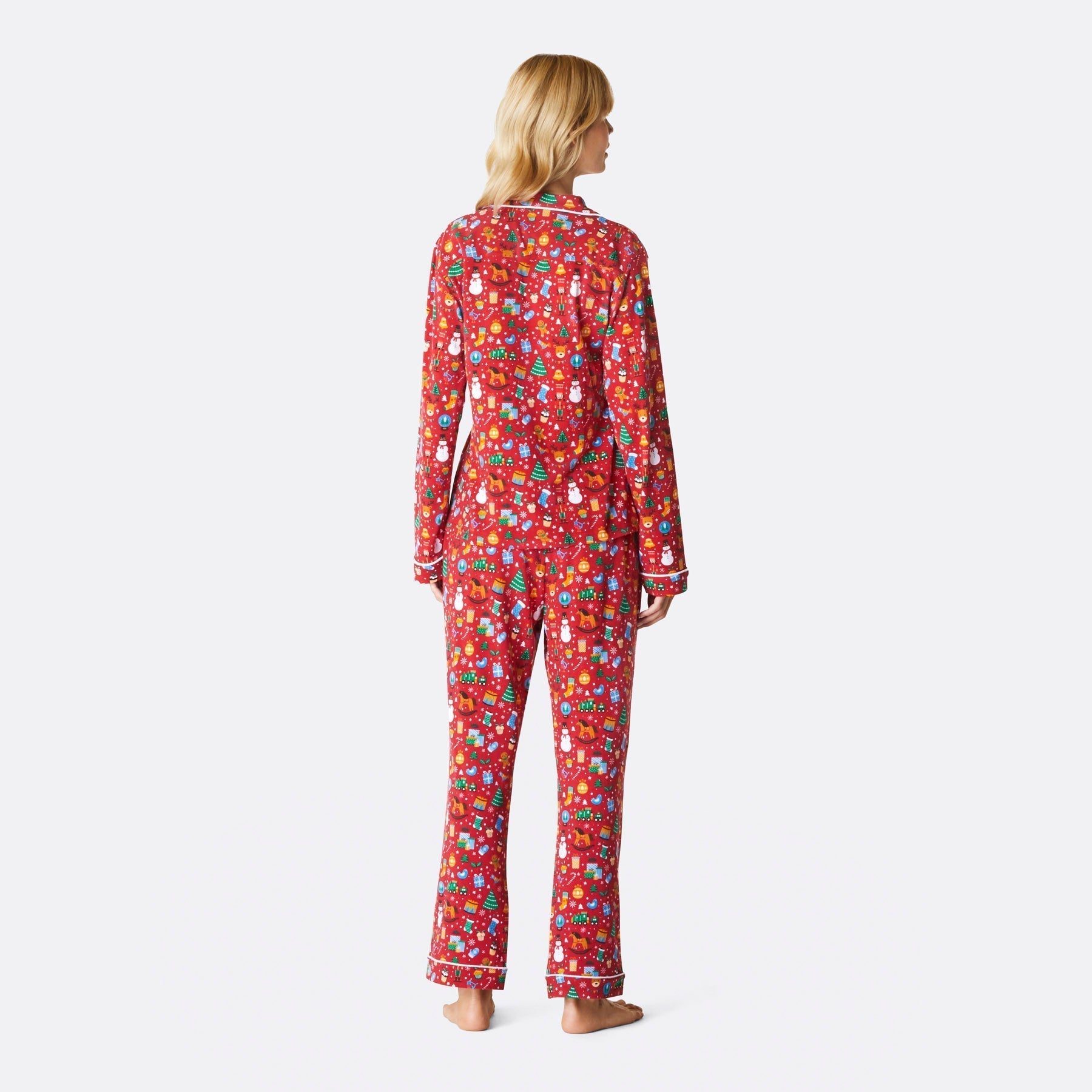Juledrøm Rød Klassisk Julepyjamas Dame – SillySanta.dk