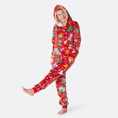 Juledrøm Rød Onesie Dame