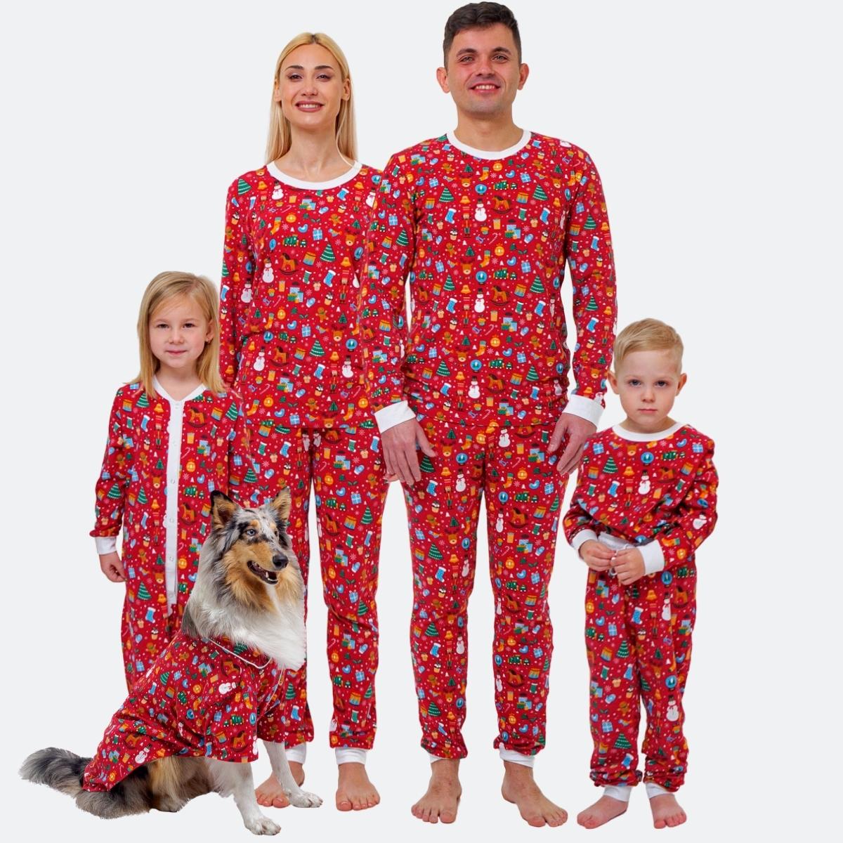Julepyjamasser til hele familien - Juledrøm Rød